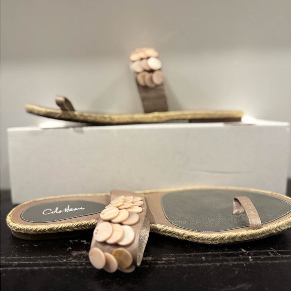 Cole Haan Women's Beige Embellished Sandals